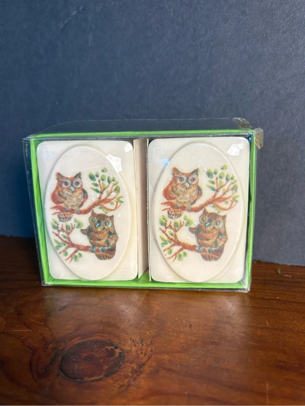 Owl Tree Soap Gems Brand New Old Stock Set - Cream with Brown and Green Accents
